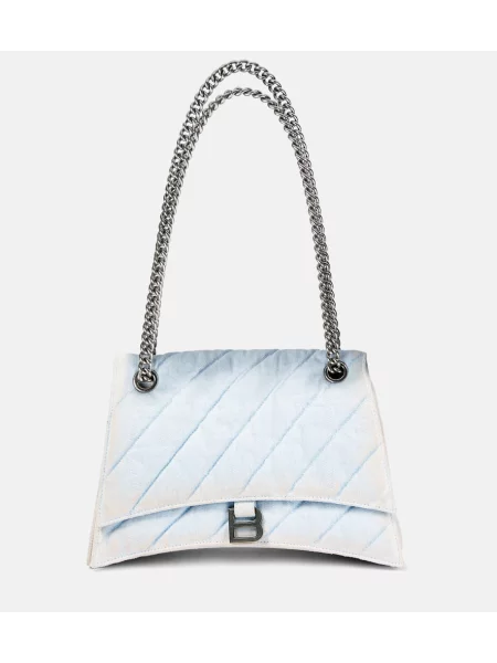 Torebka na łańcuszku Balenciaga Crush niebieska