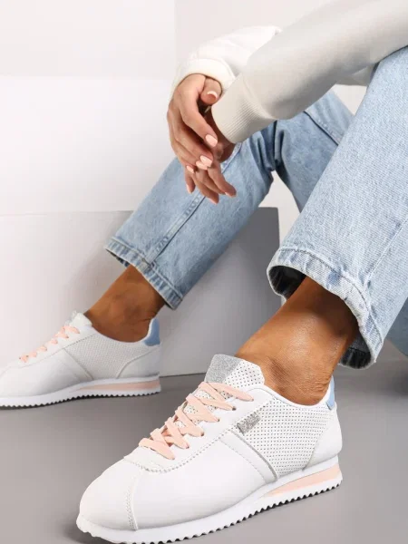 Sneakers Albi cu Cusături Phyrise alb