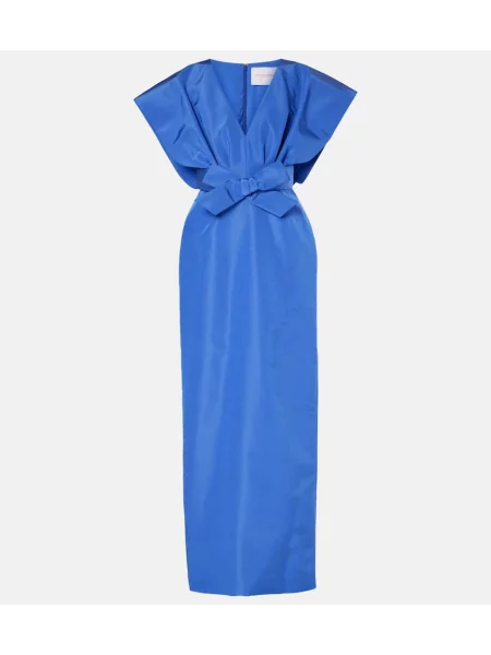 Rochie Carolina Herrera cu funde de mătase albastru