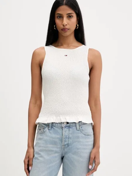 Top Tommy Jeans beżowy