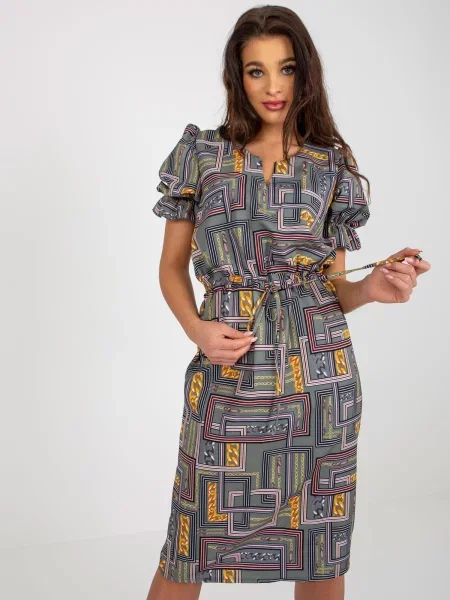 Rochie midi Fashionhunters de costum kaki