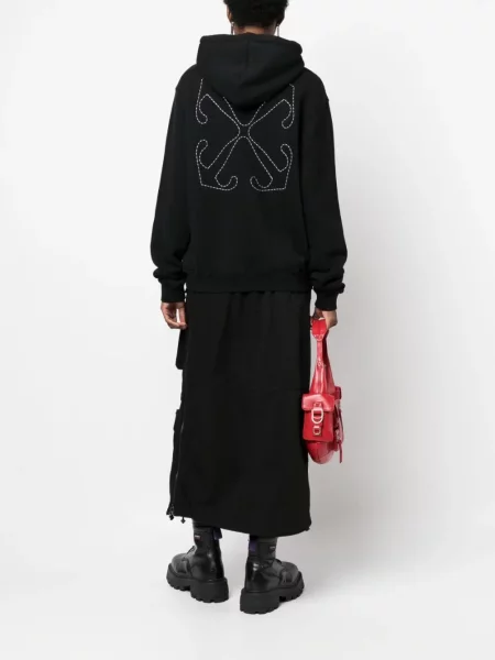 Siuvinėtas džemperis su gobtuvu Off-white