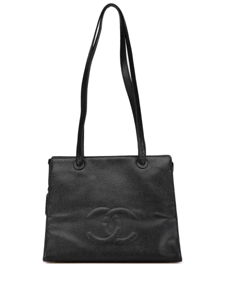 Kožená kožená taška Chanel Pre-owned černá