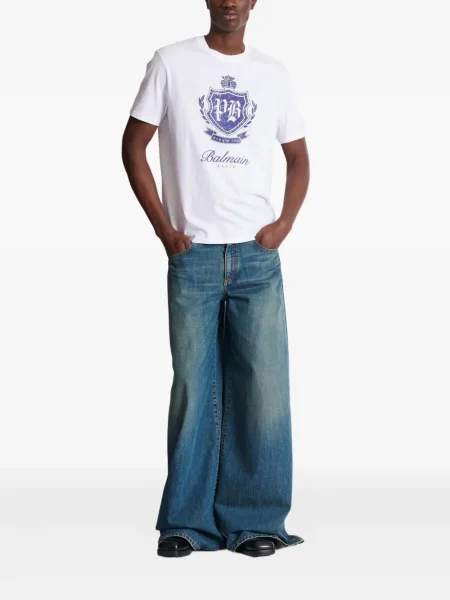 Tricou Balmain cu imagine alb
