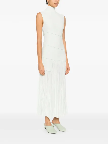 Rochie maxi Proenza Schouler plisată de costum alb