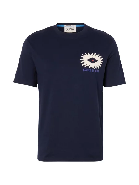SCOTCH & SODA Tričko krémová námornícka / oranžová modrá