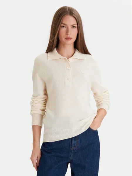 Lacoste Pulover Écru