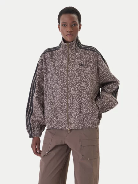 Adidas Джинсова куртка Firebird Aop Oversize коричневий