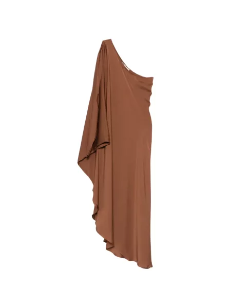 Sukienka Silk95five asymetryczna garniturowa brązowa