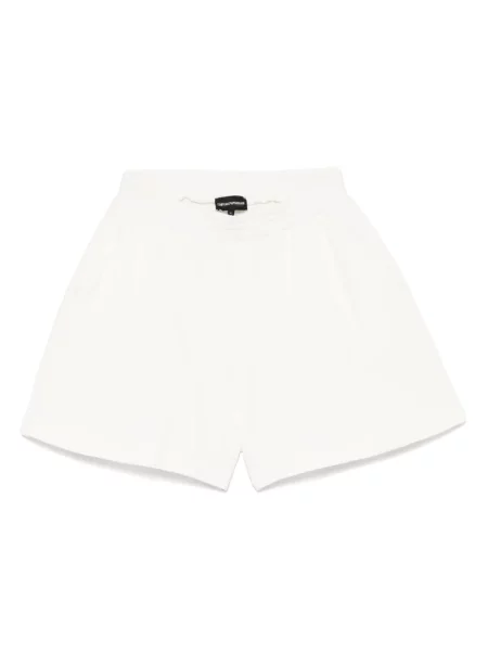 Pantaloni scurți Emporio Armani din jerseu alb
