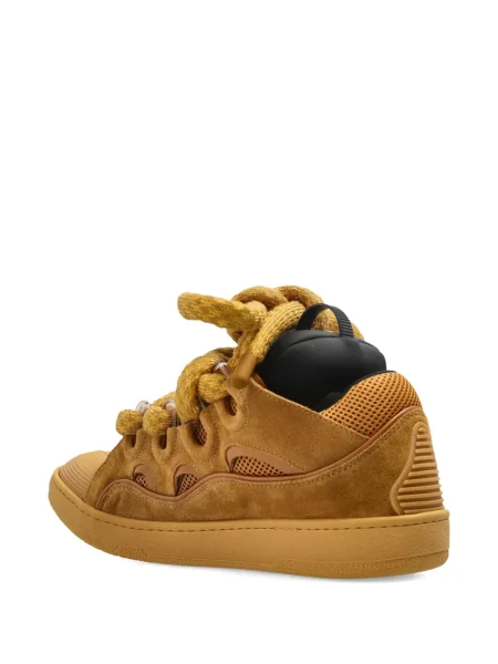 Sneakerși Lanvin cu șireturi din dantelă maro