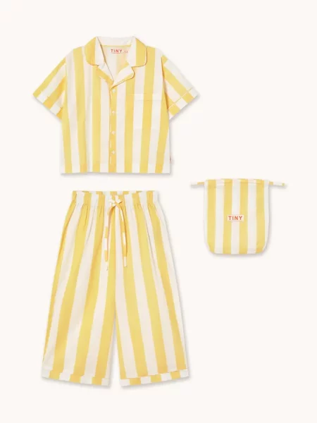 Tinycottons Дитяча піжама YELLOW STRIPES SET жовта