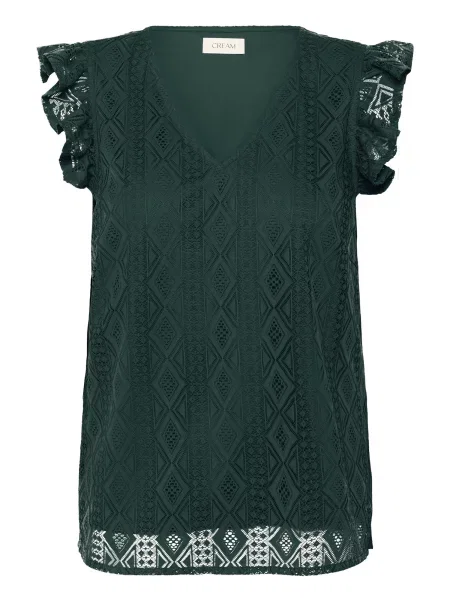 Cream Bluză Danika pin verde