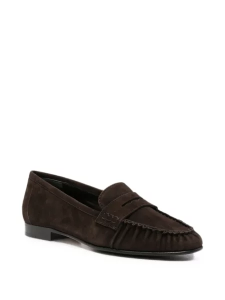 Pantofi loafer Aeyde din piele de căprioară maro