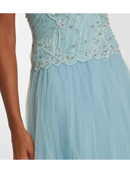 Rochie Costarellos din tul albastru