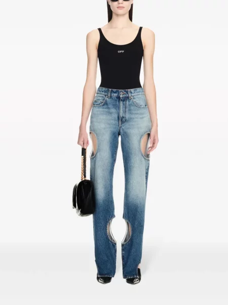 Tiesūs džinsai Off-white balta