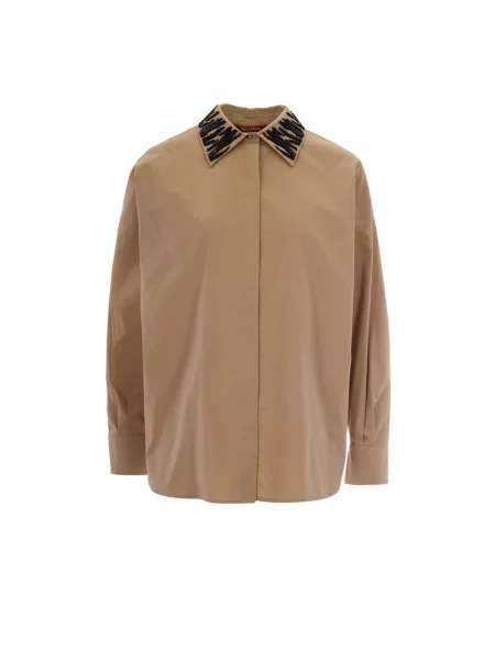 Koszula Max Mara Studio popelinowa beżowa