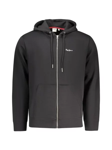Hanorac cu glugă Pepe Jeans cu broderie negru