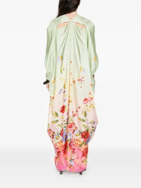 Rochie Roberto Cavalli cu model floral cu decolteu în V