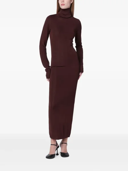 Sukienka midi Entire Studios do kolan garniturowa brązowa