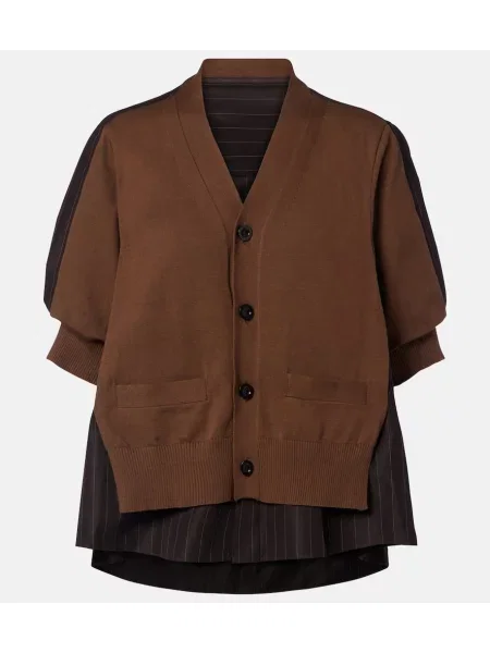Cardigan Sacai cu dungi maro