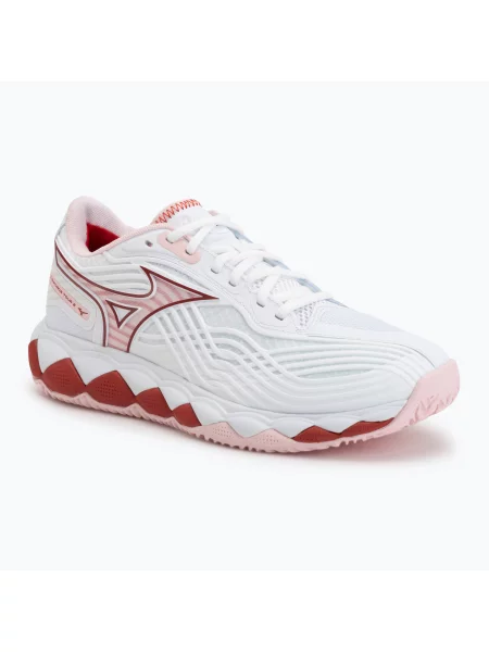 Încălțăminte de tenis pentru femei Mizuno Wave Enforce Tour 2 CC white/pinkesque/barbados/cherry alb