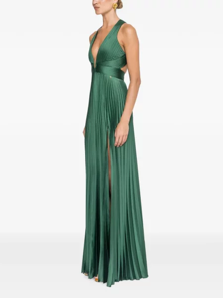 Rochie maxi Nissa din satin verde