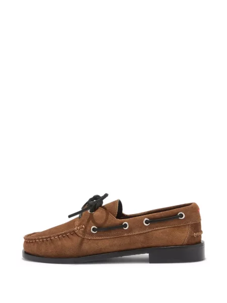 Pantofi loafer Aeyde cu șireturi din dantelă maro
