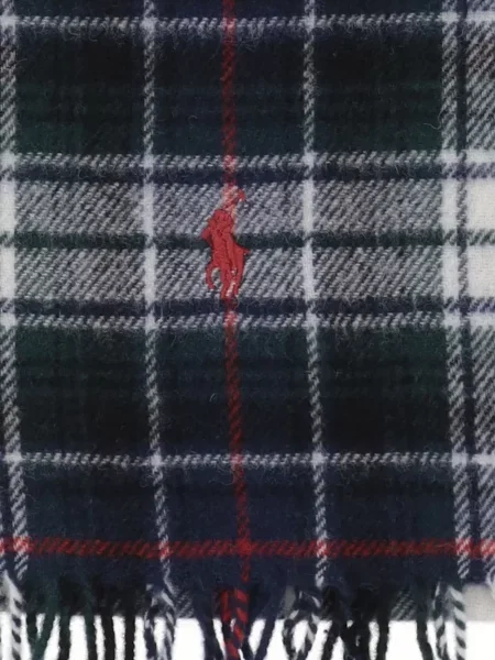 Вълнен шал Polo Ralph Lauren с ресни синьо