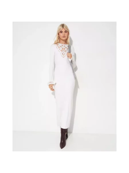 Sukienka Paco Rabanne wełniana biała