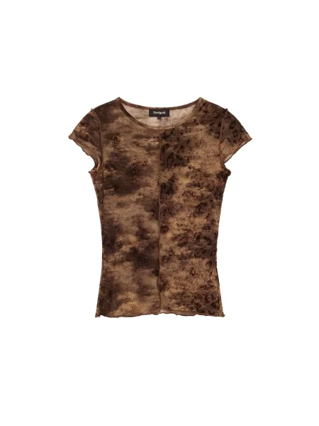 Desigual Tricou maro / maro deschis / maro închis negru