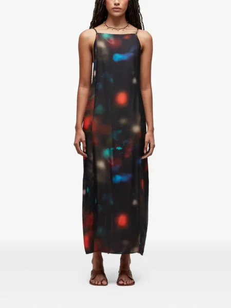 Sukienka Osklen z nadrukiem w abstrakcyjne wzory garniturowa czarna