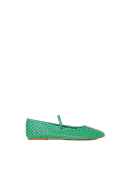 Balerinki Ralph Lauren skórzane zielone