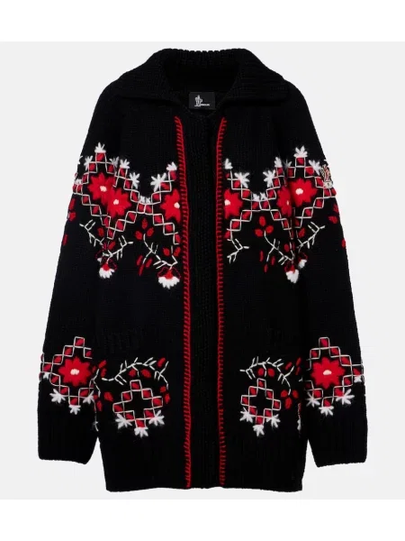 Volnene jopica Moncler Grenoble črna