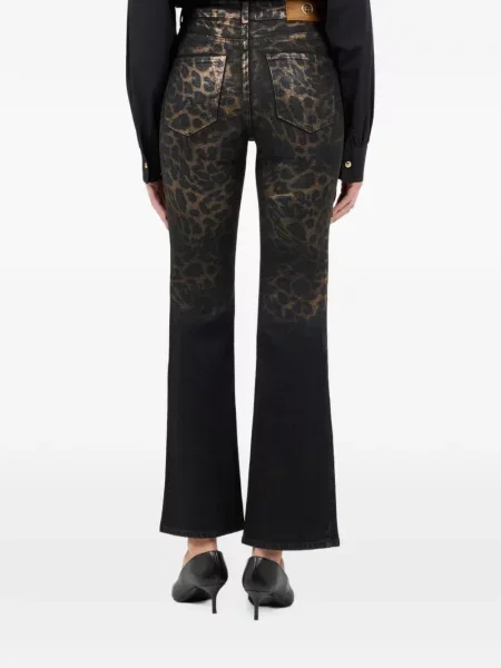 Blugi Roberto Cavalli cu imagine cu model leopard negru