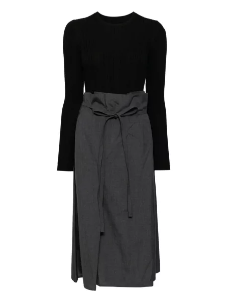 Rochie maxi Less cu mâneci lungi lungă de costum negru