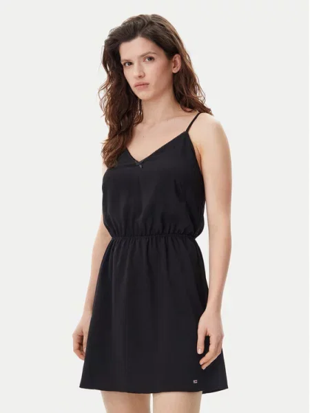 Tommy Jeans Sukienka letnia Essential czarny