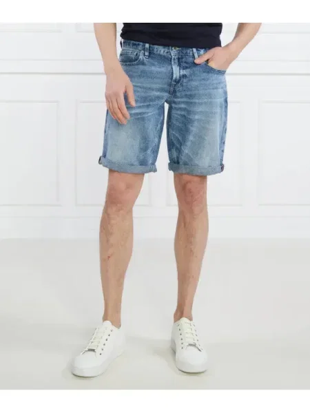 GUESS Pantaloni scurți SONNY SHORT | cu adaos de in albastru