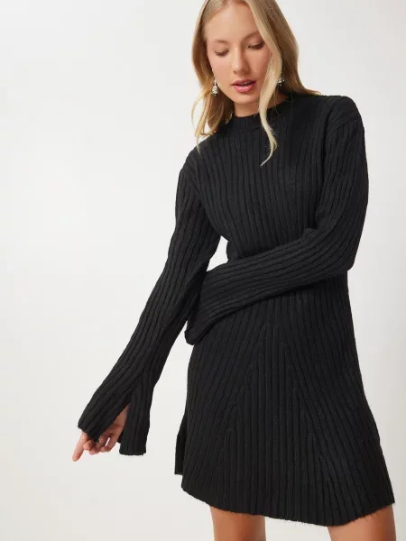 Happiness İstanbul Rochie tricotat negru