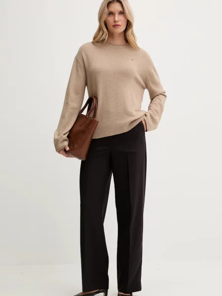 Tommy Hilfiger pantaloni de lână bordo