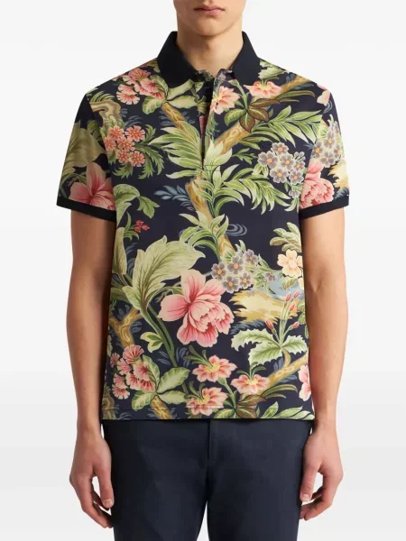 Φλοράλ polo Etro με σχέδιο μπλε