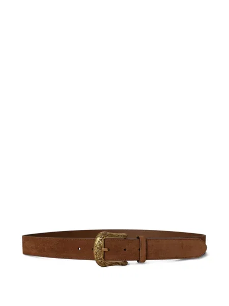 Cu centură curea Lauren Ralph Lauren din piele de căprioară cu cataramă maro