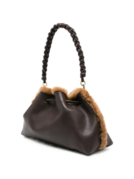 Geantă Jimmy Choo din piele de oaie maro