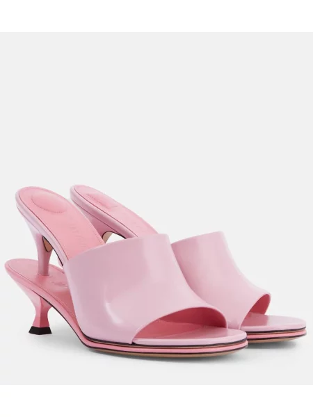 Papuci tip mules Jacquemus din piele roz
