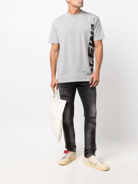 Krátké tričko Philipp Plein s potiskem šedé