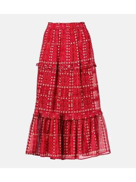 Fusta maxi Marant Etoile cu imagine roșu