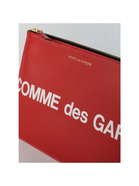 Portfel Comme Des Garcons skórzany z logo czarny