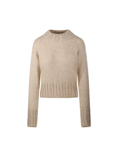 Sweter Moncler wełniany beżowy