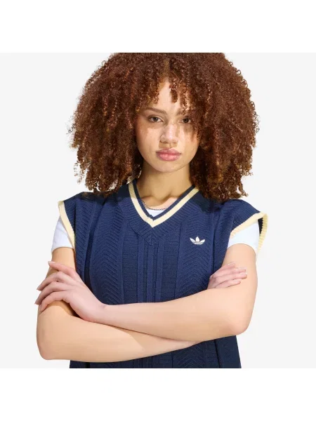 Vestă adidas Cable Knit Vest Night Indigo S