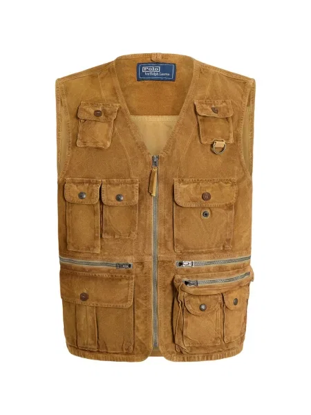 Mănuși Polo Ralph Lauren din piele de căprioară cu șireturi cu vârf închis albastru
